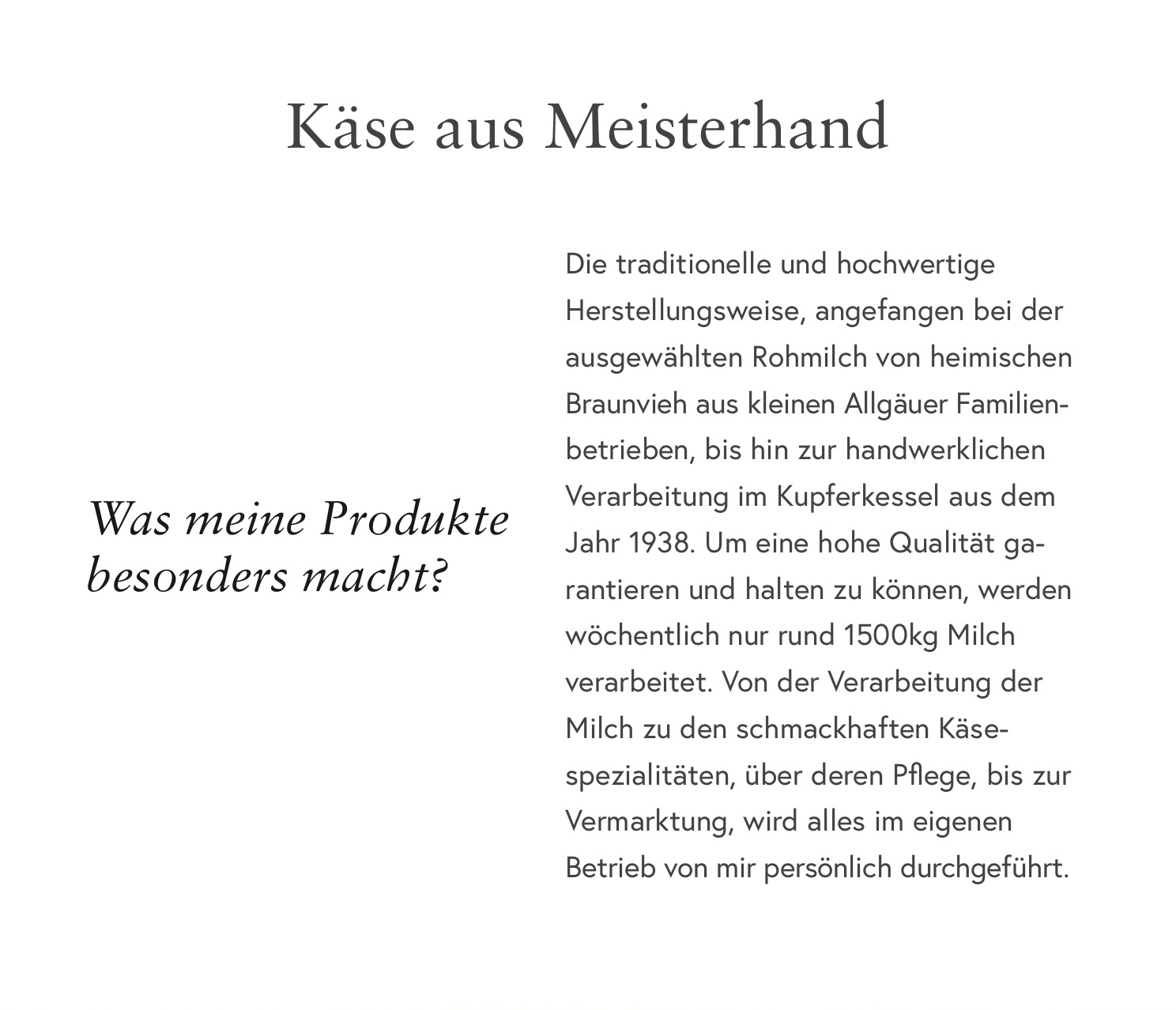 Käse aus Meisterhand