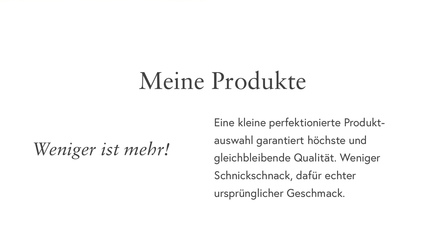 Meine Produkte - weniger ist mehr
